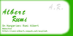 albert rumi business card